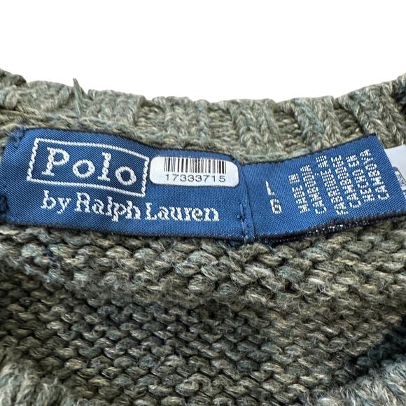 Polo Ralph Lauren Olive Green Logo Sweater LARGE Oversized Cotton Soft Cozy $300 - Picture 13 of 14